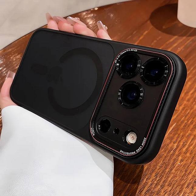 Luxury Matte Magnetic For Magsafe Phone Case For iPhone 16 15 17 Pro Max Plus Camera Protection Shockproof Armor Bumper Cover