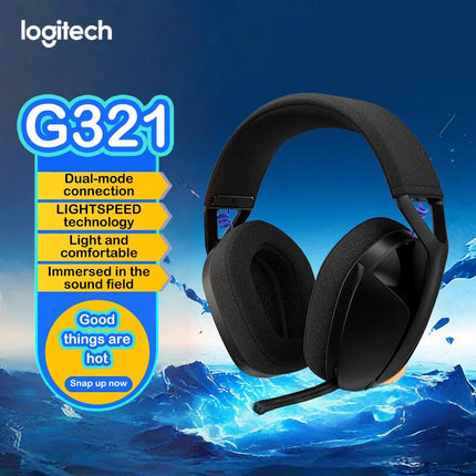 Logitech G321 Wireless Gaming Headset Dual-mode Bluetooth Headphone with Flip Noise Cancelling Mic for E-sports