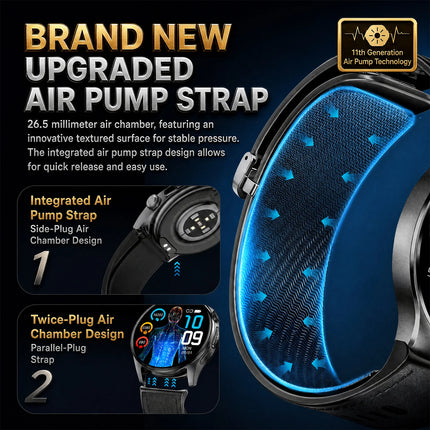 2026 New Nursing Grade Air Pump Airbag Smart watch Cuff Blood Pressure Detection ECG+PPG Multi Health Monitoring Smart Watches