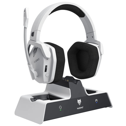 NUBWO G06 Pro Wireless Gaming Headset with Charging Station for Headset & PS5 Controller, 17ms Low Latency, 120H Battery Life
