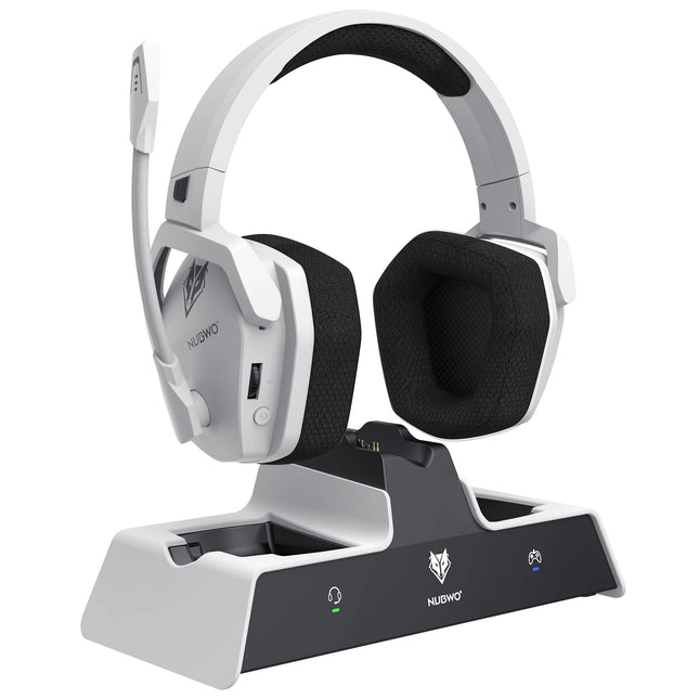 NUBWO G06 Pro Wireless Gaming Headset with Charging Station for Headset & PS5 Controller, 17ms Low Latency, 120H Battery Life