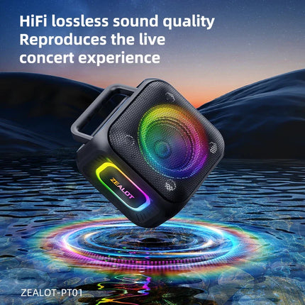 ZEALOT-PT01 Bluetooth Speakers 30W Enhanced Bass Portable Outdoor Wireless Speaker 12Hrs IPX6 Waterproof Speaker Bluetooth 5.4