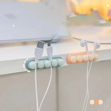 Silicone Cable Management Clip Table And Bedside Table Wire organizer Charging Cable Bracket Clip For Walls And Tabletops