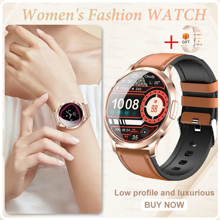 2026New Ultra-thin Women Smart Watch HD AMOLED Full Touch Screen Bluetooth Call Blood Pressure IP68 Waterproof NFC 7.3mm bracele