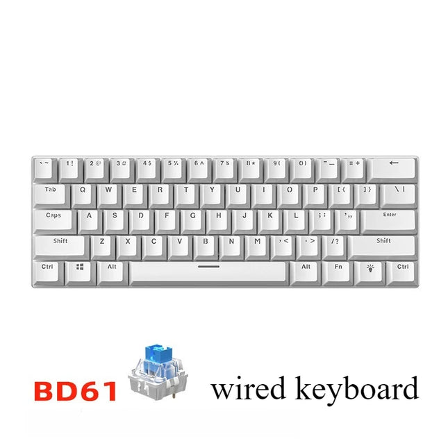 Teclado Mecánico 60% Gaming Keyboard Gamer Mechanical Keyboards PC Teclados Laptop Oficina Mini Key Board Klavye Teclas White