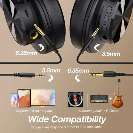 OneOdio A71 Wireless Over-Ear Headset Bluetooth 5.2 Stable Wireless Connection HiFi Sound Transmission Wired & Wireless 2 in 1