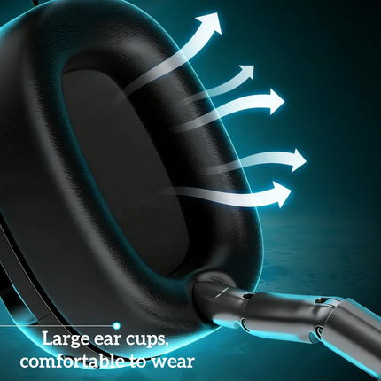 GT808 gaming headset is an ergonomic over-ear wireless headset, equipped with a 360-degree rotatable microphone and breathable
