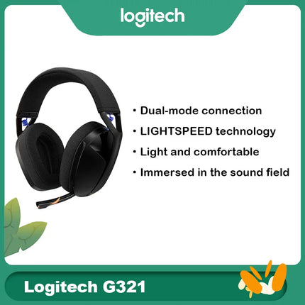 Logitech G321 Wireless Bluetooth Dual Mode Gaming Headset Cat Ear Headphones for Laptop Desktop E-Sports Use