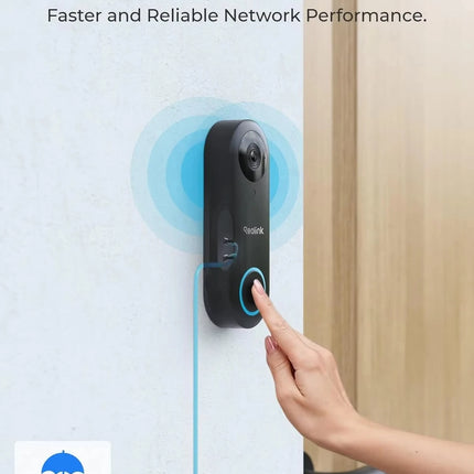 REOLINK Video Doorbell WiFi Camera 2K+ Wired Outdoor Dual Wi-Fi 4:3 Wide View Smart Detection Front Door Home Security Chime V2