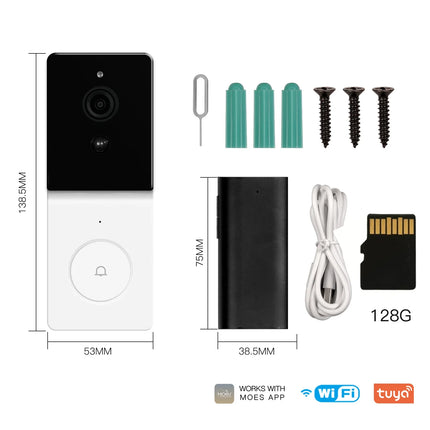 MOES Tuya Smart WiFi Video Doorbell Camera with 2-Way Audio Intercom, Night Vision & Wireless Door product  Home Security