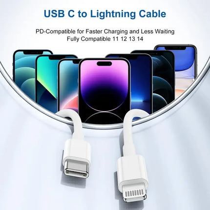 3PCS 6PCS for iPhone 20W USB C Carplay Cable Car Charger Cord  Fast Charging Data Transfer for iPhone 14 13 12 11