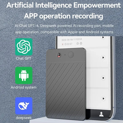 AI Powered ChatGPT-4 App Phone Call Digital Voice Recorder 8GB-256GB Transcribe Summarize Language Sound Device Audio Dictaphone