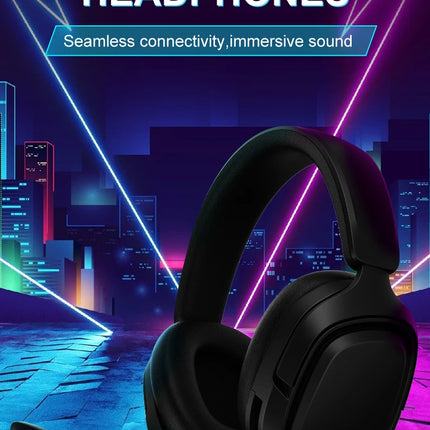 GT808 gaming headset is an ergonomic over-ear wireless headset, equipped with a 360-degree rotatable microphone and breathable