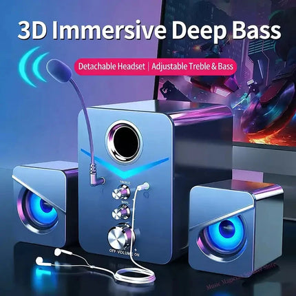 Bluetooth Speaker Home Theater Sound Bass System Mini Speakers Desktop Computer MP3 Player Audio for PC Phone Subwoofer Soundbar