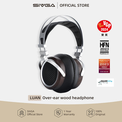 SIVGA LUAN Hi-Fi 50mm Dynamic Driver Open-back Over-ear Wooden Wired Headphones High Definition Sound Headset Balanced Monitor