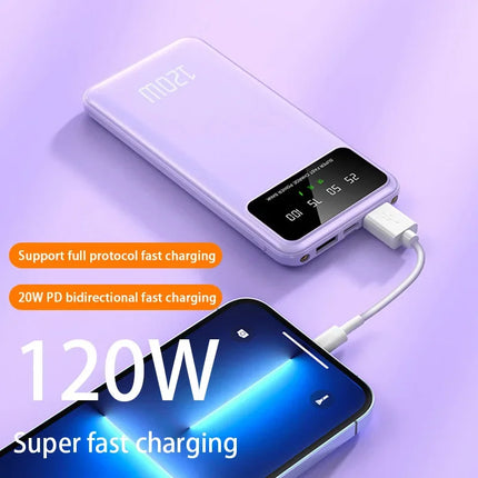 100000mAh Power Bank 120W Super Fast Charging Large Capacity Mobile Phone Power External Battery Mobile Phone Accessories