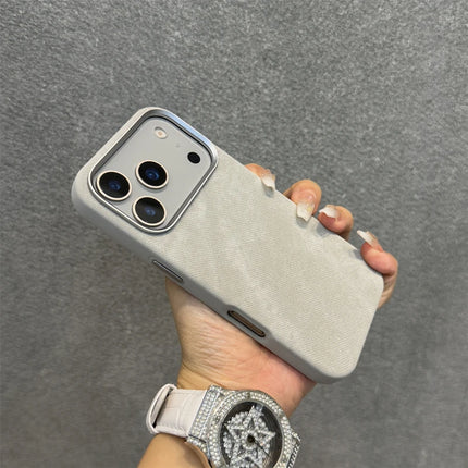 Flannel Fabric for Magsafe Phone Case for iPhone 16 17Pro Max 17 15 Pro 13 14 12 Wireless Charging Alloy Lens Bumper Cover