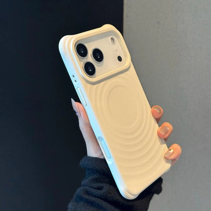 Luxury Wave Ripple Silicone For Magsafe Phone Case For iPhone 17 Air 16 15 14 13 Pro Max 17ProMax Magnetic Wireless Charge Cover
