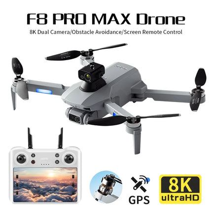 New F8 PRO MAX GPS Drone Professional 8K HD Dual Camera Screen Display 5G Wifi FPV Drone Foldable RC Quadcopter Toys Gifts