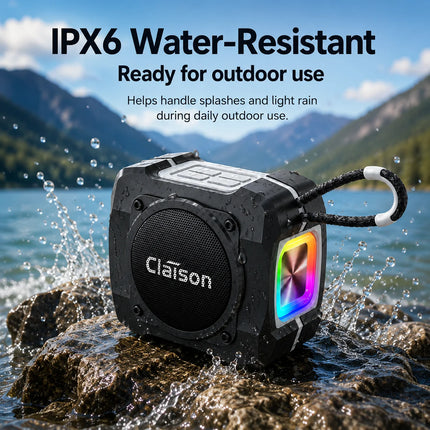 Portable Bluetooth Speaker, 52mm Driver, 5W Output, Bluetooth 5.3, TWS Pairing, RGB Light, FM Radio, TF Card, USB Playback