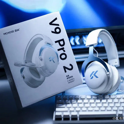 MCHOSE V9 Pro 2 Quad-Mode Wireless Gaming Headset 53mm Driver 300h Battery 2000mAh 280g Lightweight for PS5 Esports Hi-Res Audio