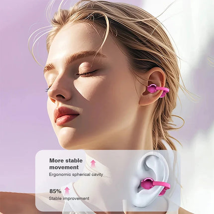Open Ear Wireless Earphones With Mics Bluetooth 5.4 Ear-clip Headphones Portable Long Battery Life HIFI Stereo Headsets For Gift