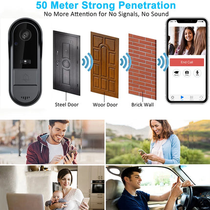 Tuya  Doorbell Camera Wifi Wireless Outdoor Video Eye Doorbell Waterproof Camera Two-Way Voice Night Vision Intercom Monitor