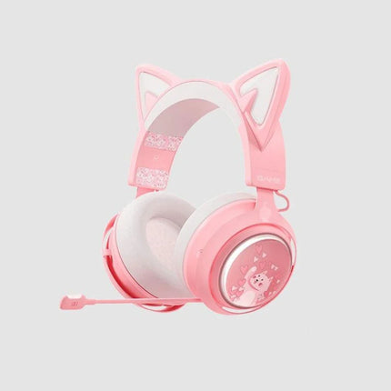 Somic GS510 Gamers Headphone With Microphone Cat Ears Rgb Light Colorful Cute Headset Noise Reduction Girl Gaming Earphones Gif