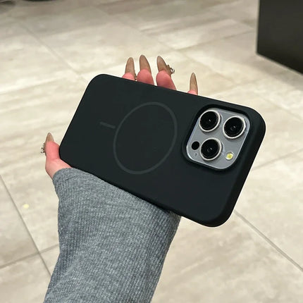 Liquid Silicone Phone Case For iPhone 11 12 13 14 15 16 17 Pro Max Plus Air Magnetic Wireless Charger Shockproof Bumper Cover