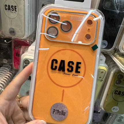 Large Window For Magsafe Phone Case For iPhone 16 15 14 17 Pro Max Acrylic Wireless Charging Shockproof Protection Phone Cover