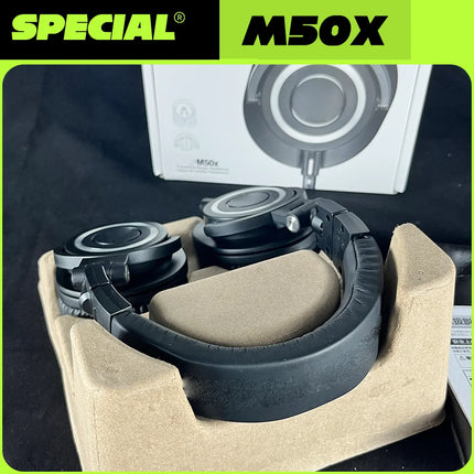 M50 M50X Corded Studio Headphones Stereo Professional DJ Headphones Over-Ear Monitor Headphones with Detachable Cable Gift