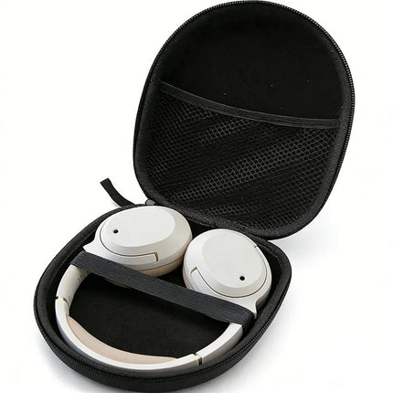 Headphone Storage Case 1Pc Black EVA Hard Shell Shockproof Portable Carrying Bag for Over Ear Headphones Cable USB Accessories
