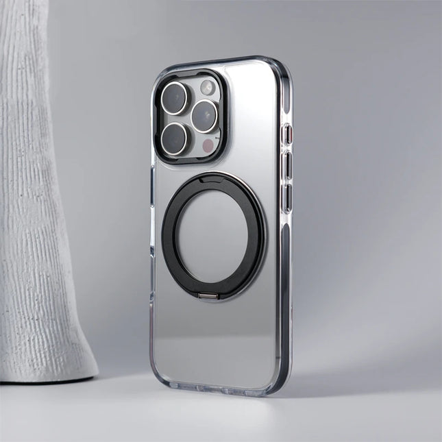Magnetic Rotatable Kickstand Holder for MagSafe Phone Case for iPhone 16 17 Pro Max 14 15 Pro Wireless Charging Clear Hard Cover