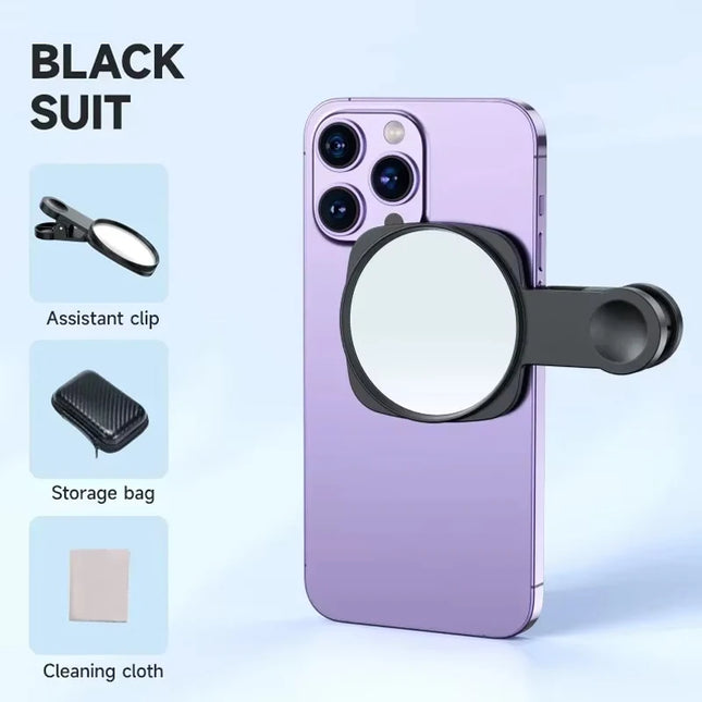 STTKGZD Selfie Reflector Mirror Mobile Phone Fill Light Kit Portable Mobile Mirror Clip Storage Bag Mobile Phone Rear Camera