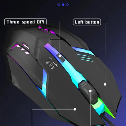 Gaming Mouse LED Ergonomic Design Gaming Mouse Luminous USB Wired 4-button USB Backlit Mouse For PC Desktop and Laptop Computers