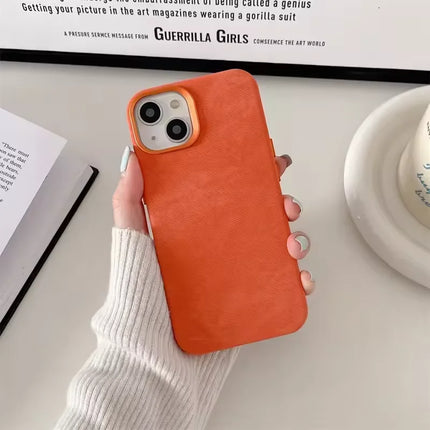 for Magsafe Flannel Microfibre Pattern Phone Case for iPhone 16 Pro Max 13 14 15Pro Hardware Keys Camera Frame Back Hard Case
