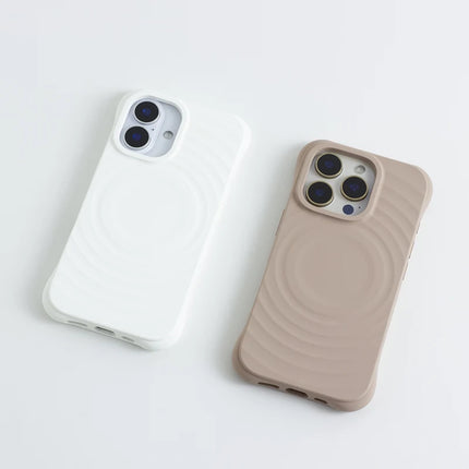 Solid Color Liquid Silicone for MagSafe Case for iphone 17 17Pro Max 16 Pro 15 14 13 12 Water Ripple Wireless Charging Cover