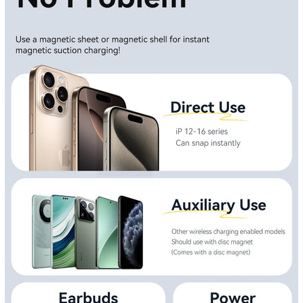 Essager Magnetic Wireless Charger With Holder 15W Fast Charging For iPhone16 15 14 13Pro Max Airpods Mini Wireless Phone Charger