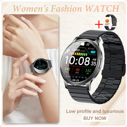 2026New Ultra-thin Women Smart Watch HD AMOLED Full Touch Screen Bluetooth Call Blood Pressure IP68 Waterproof NFC 7.3mm bracele