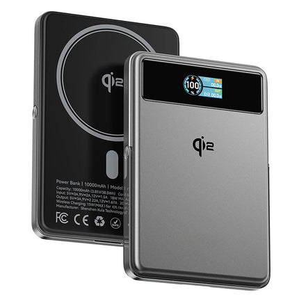Magnetic Power Bank 10000mAh with TFT Digital Display 15W Wireless Charging & 20W Wired Charger for iPhone 17, 16, 15, 14, 13