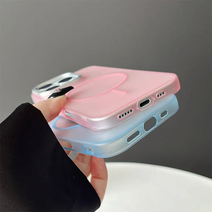 ins Clear Solid Color Frosted For Magsafe Phone Case For iPhone 17 15 16 Plus 14 13 12 11 Pro Max High Out Lens Protector Cover