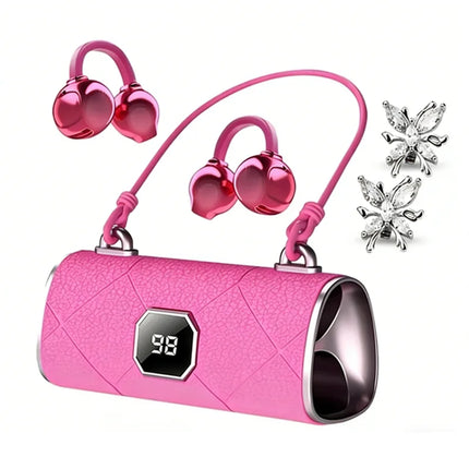 Open Ear Wireless Earphones With Mics Bluetooth 5.4 Ear-clip Headphones Portable Long Battery Life HIFI Stereo Headsets For Gift