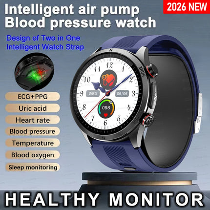 Sapphire Glass AMOLED Blood Pressure Smart Watches ECG Blood Oxygen Blood Pressure Air Pump Sport Health Tracking Smartwatch NFC