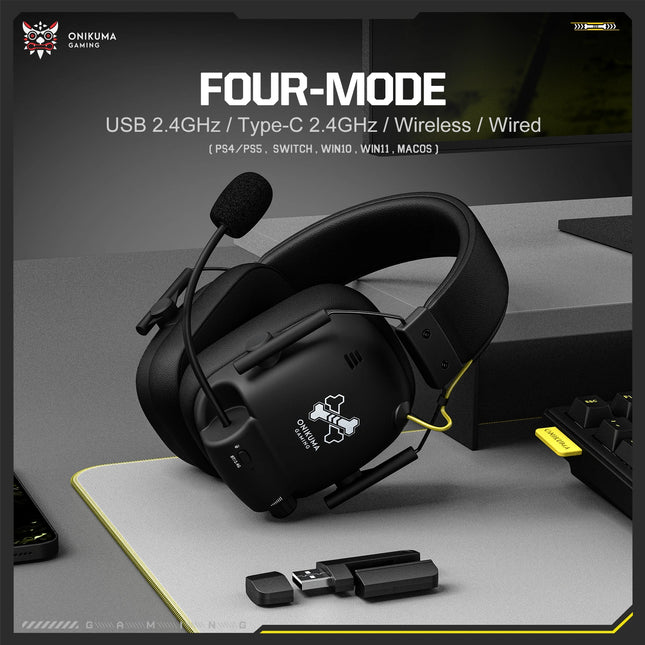 ONIKUMA GT888 Gamer Headphones Ultra-Low Latency Surround Sound Noise Cancelling Headset with Microphone for E-Sports