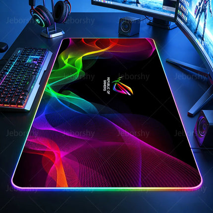 Black Mouse Pad, Gaming Mouse Pad, Anime Gaming Pad, Gaming Rug, Computer XXL Cute Mouse Pad, Large Gaming Keyboard Rug.