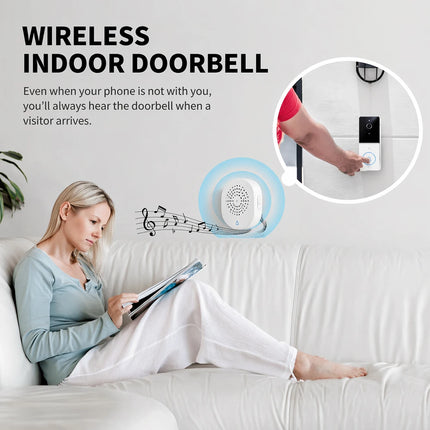 EseeCloud Video Doorbell Camera 5MP 5G/2.4G WiFi 4500mAh Battery Audio Door Bell With Phone Notification For Home Security