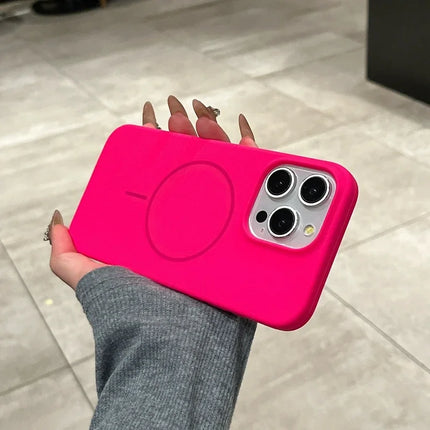 Liquid Silicone Phone Case For iPhone 11 12 13 14 15 16 17 Pro Max Plus Air Magnetic Wireless Charger Shockproof Bumper Cover