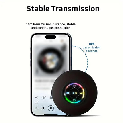 Lenovo Wall Speaker Portable Bluetooth Audio Ipx4 Waterproof Led Lights Bathroom Outdoor Large Suction Cup Can Be Adsorbed