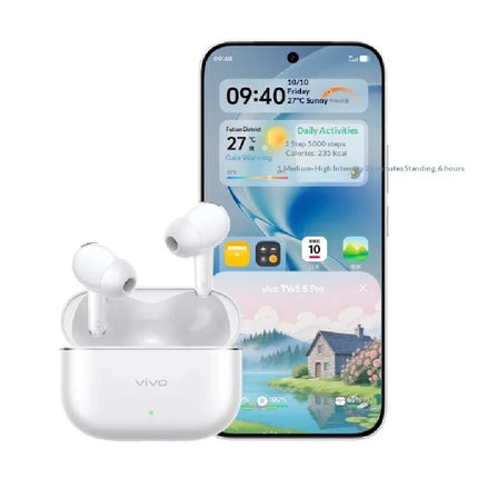 Vivo TWS 5 Pro Wireless Bluetooth Earbuds Active Smart Noise Cancellation High-Fidelity DAC Chip Four Microphones 2026 New Model