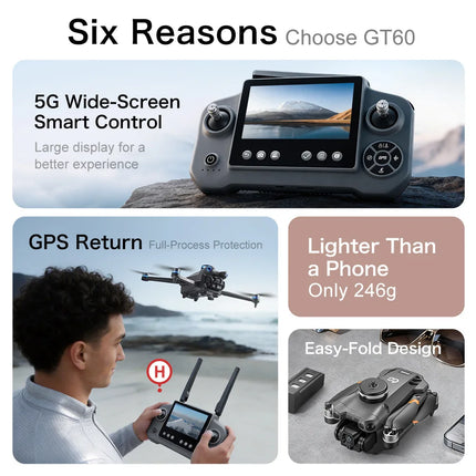 New GT60 GPS Drone High Definition Aerial Photography Quadcopter with Airdrop Obstacle Avoidance And Return Function for Outdoor